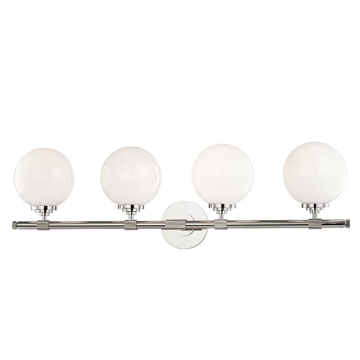 Hudson Valley Bowery Bathroom Vanity Light in Polished Nickel Hudson Valley Bowery Bathroom Vanity Light in Polished Nickel