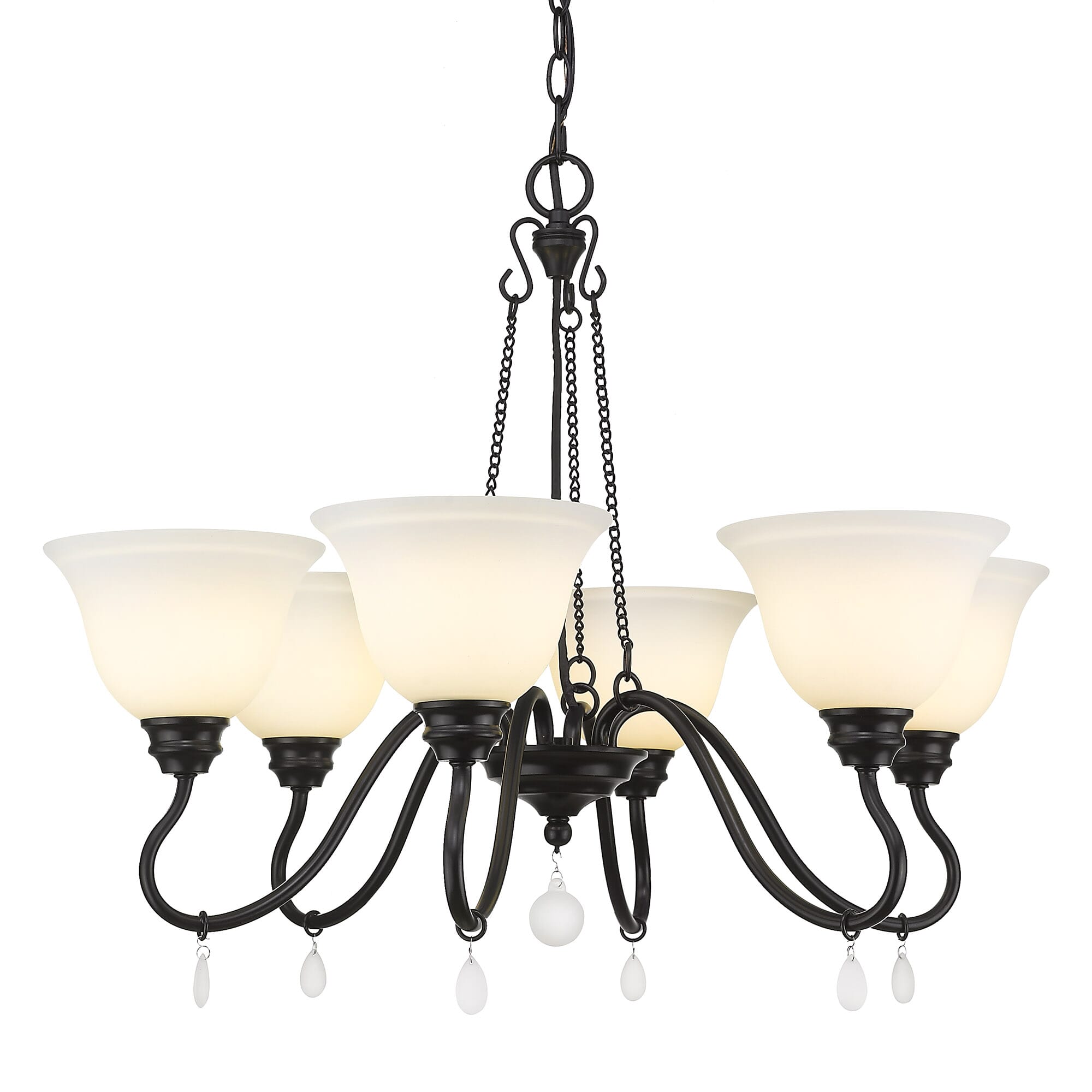 Golden Donya 6-Light Traditional Chandelier in Matte Black