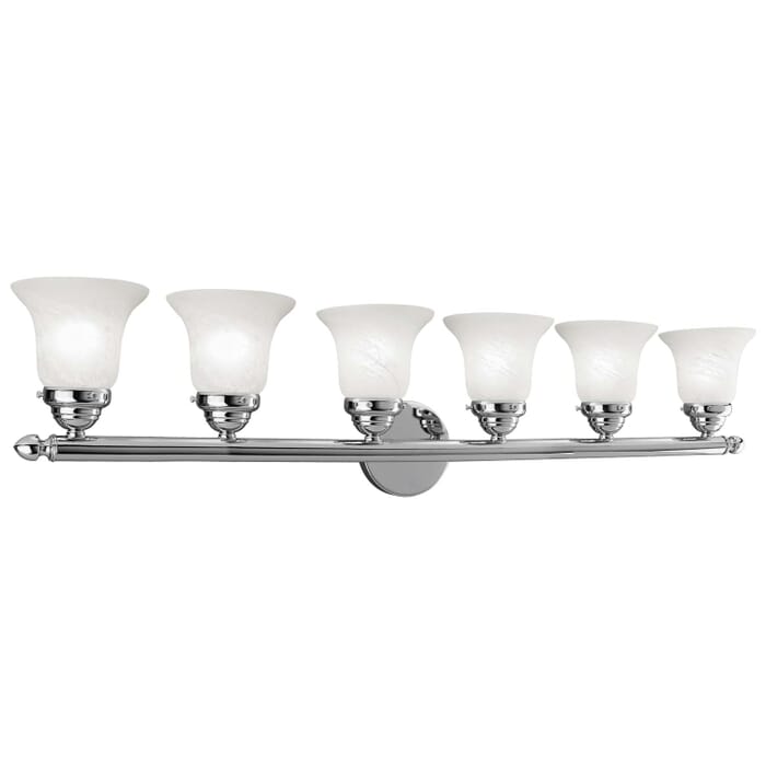 Neptune 6-Light Bathroom Vanity Light in Polished Chrome Neptune 6-Light Bathroom Vanity Light in Polished Chrome