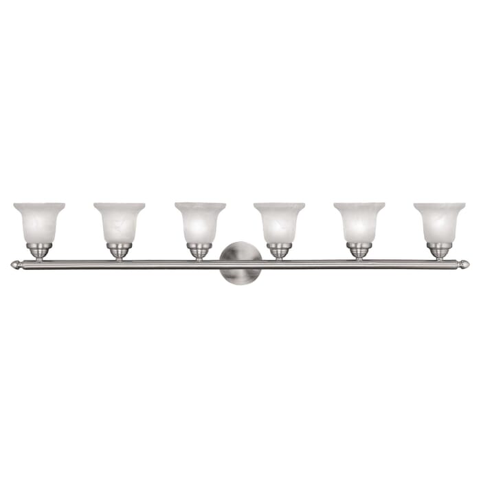 Neptune 6-Light Bathroom Vanity Light in Brushed Nickel Neptune 6-Light Bathroom Vanity Light in Brushed Nickel