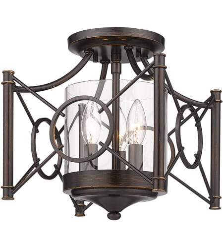 Golden Quincy 3-Light Ceiling Light in Cordoban Bronze