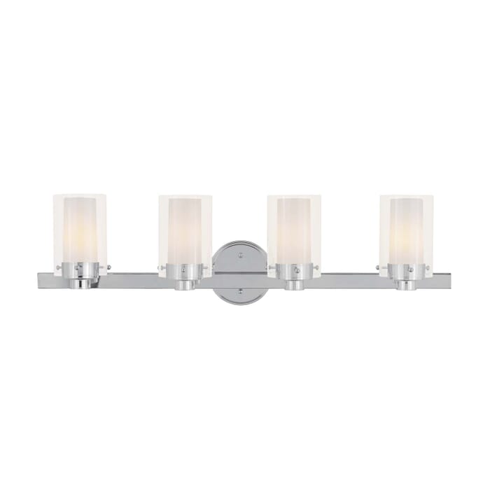 Manhattan 4-Light Bathroom Vanity Light in Polished Chrome Manhattan 4-Light Bathroom Vanity Light in Polished Chrome