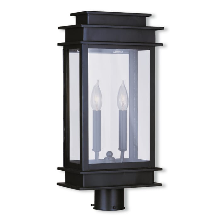 Princeton 2-Light Outdoor Post Lantern in Bronze w with Polished Chrome Stainless Steel Princeton 2-Light Outdoor Post Lantern in Bronze w with Polished Chrome Stainless Steel