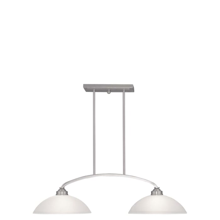Somerset 2-Light Billiard with Island in Brushed Nickel Somerset 2-Light Billiard with Island in Brushed Nickel