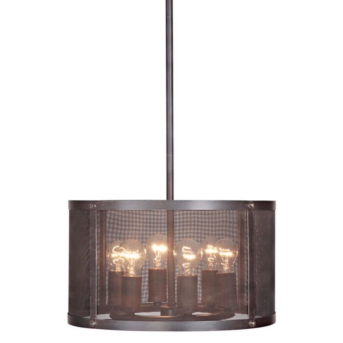 Craftmade Blacksmith 6-Light Pendant Light in Matte Black Gilded Craftmade Blacksmith 6-Light Pendant Light in Matte Black Gilded