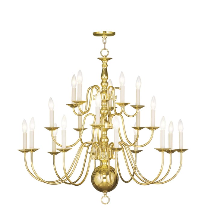 Williamsburgh 20-Light Chandelier in Polished Brass Williamsburgh 20-Light Chandelier in Polished Brass