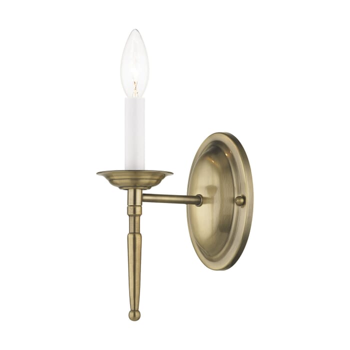 Williamsburgh 1-Light Wall Sconce in Antique Brass Williamsburgh 1-Light Wall Sconce in Antique Brass