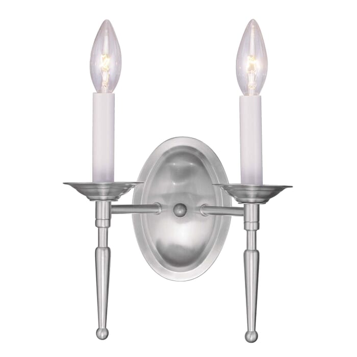 Williamsburgh 2-Light Wall Sconce in Brushed Nickel Williamsburgh 2-Light Wall Sconce in Brushed Nickel