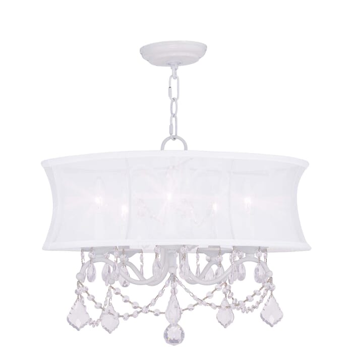 Newcastle 5-Light Chandelier in White Newcastle 5-Light Chandelier in White