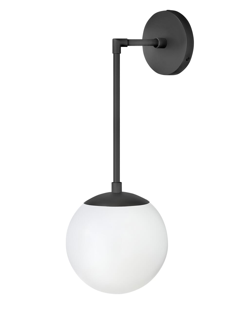 Warby 1-Light Wall Sconce In Black With White Glass -  Hinkley, 3742BK-WH