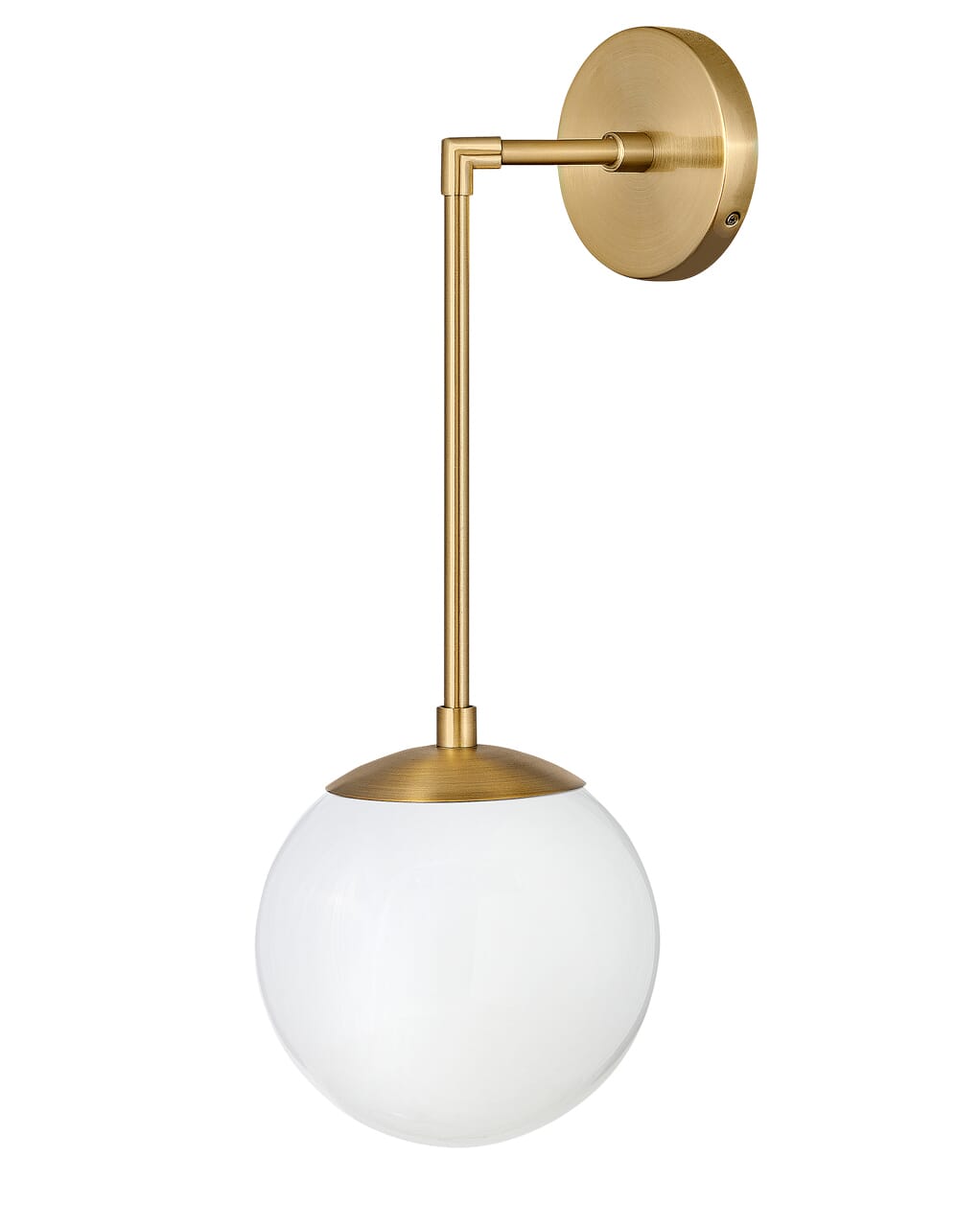 Warby 1-Light Wall Sconce In Heritage Brass With White Glass