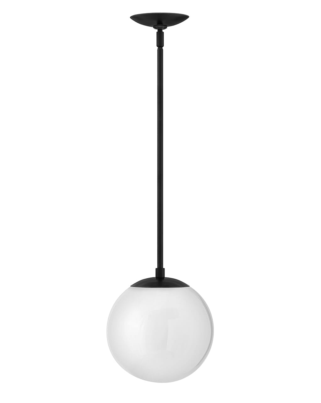 Warby 1-Light Pendant In Black With White Glass