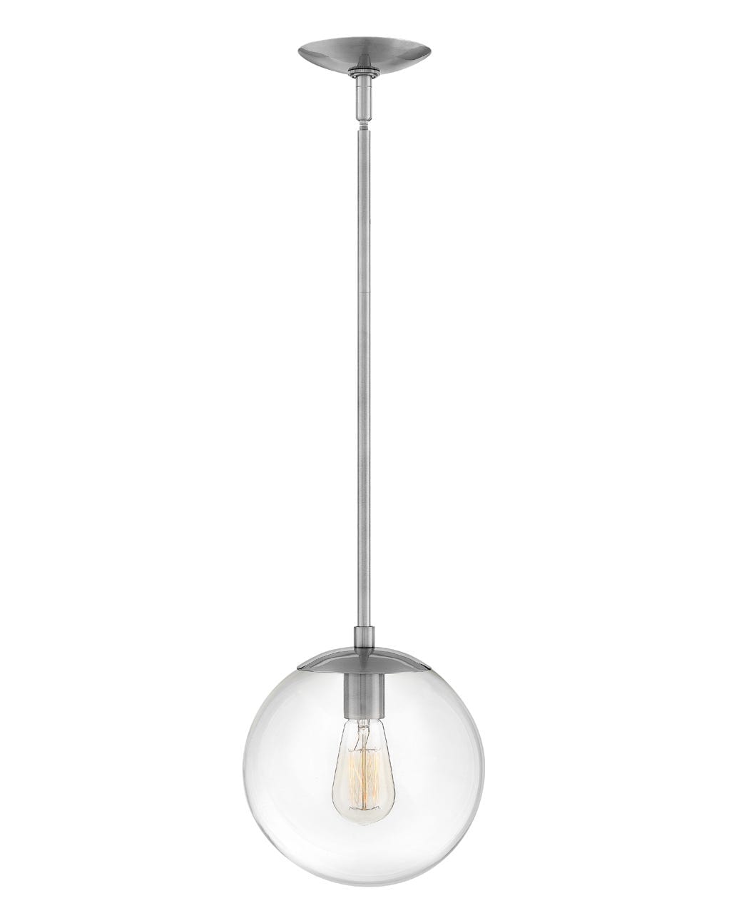 Polished Antique Nickel LED Pendant from the Warby Collection