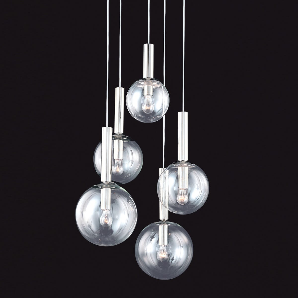 Sonneman Bubbles 5-Light 21" Pendant in Nickel Finish