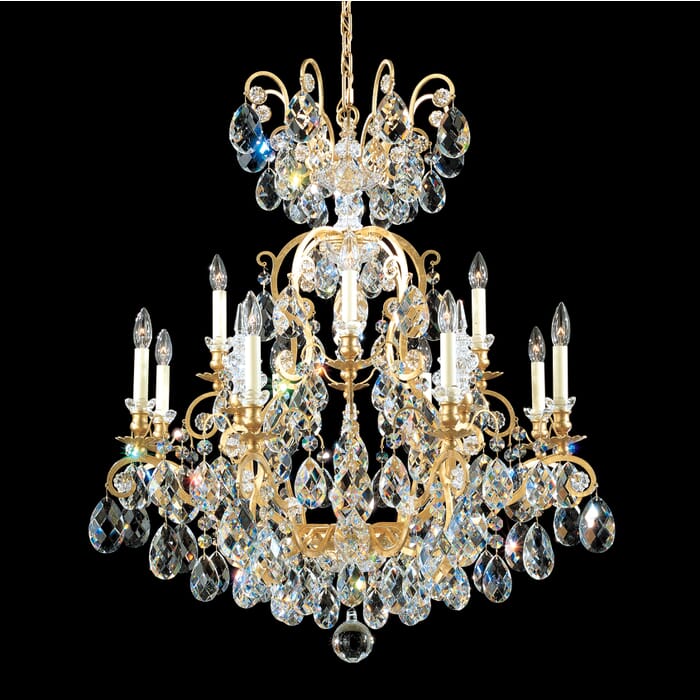 Schonbek Renaissance 12-Light Chandelier in Heirloom Gold with Clear Heritage Crystals Schonbek Renaissance 12-Light Chandelier in Heirloom Gold with Clear Heritage Crystals