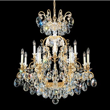 Schonbek Renaissance 12-Light Chandelier in Heirloom Gold with Clear Heritage Crystals