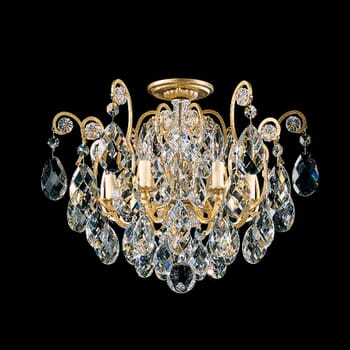 Schonbek Renaissance 6-Light Ceiling Light in Heirloom Gold with Clear Heritage Crystals