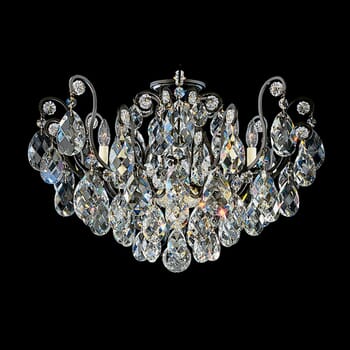 Schonbek Renaissance 8-Light Ceiling Light in Black with Clear Heritage Crystals
