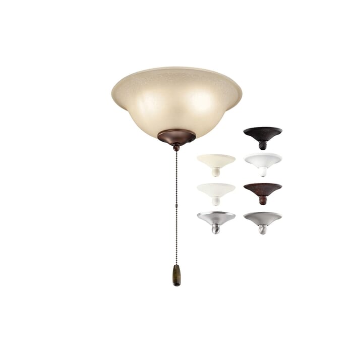 Kichler Lighting Bowl 3 Light LED Ceiling Fan Light Kit Kichler Lighting Bowl 3 Light LED Ceiling Fan Light Kit