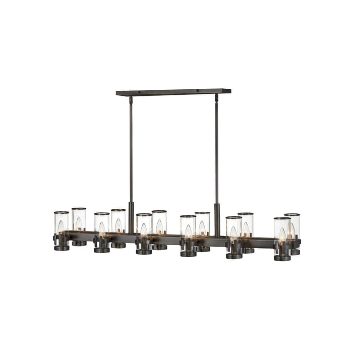 Hinkley Reeve 12-Light Linear Chandelier In Black Oxide Hinkley Reeve 12-Light Linear Chandelier In Black Oxide