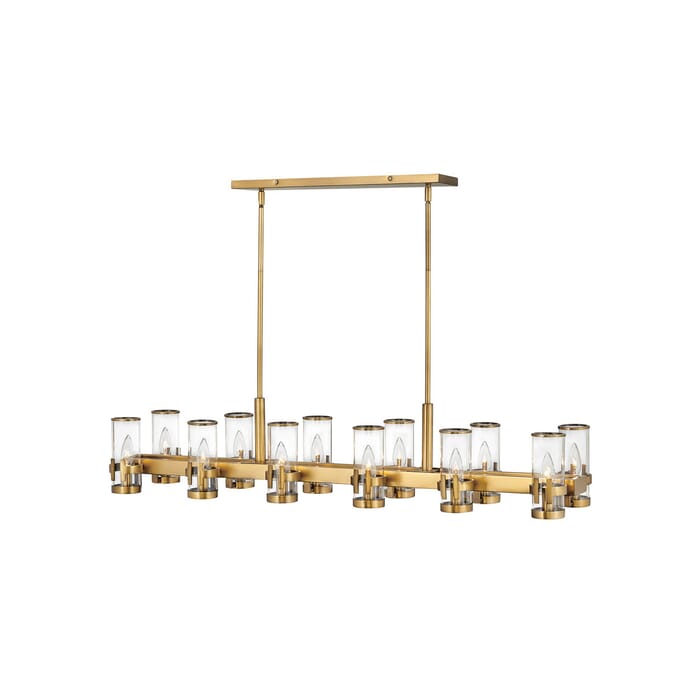 Hinkley Reeve 12-Light Linear Chandelier In Heritage Brass Hinkley Reeve 12-Light Linear Chandelier In Heritage Brass