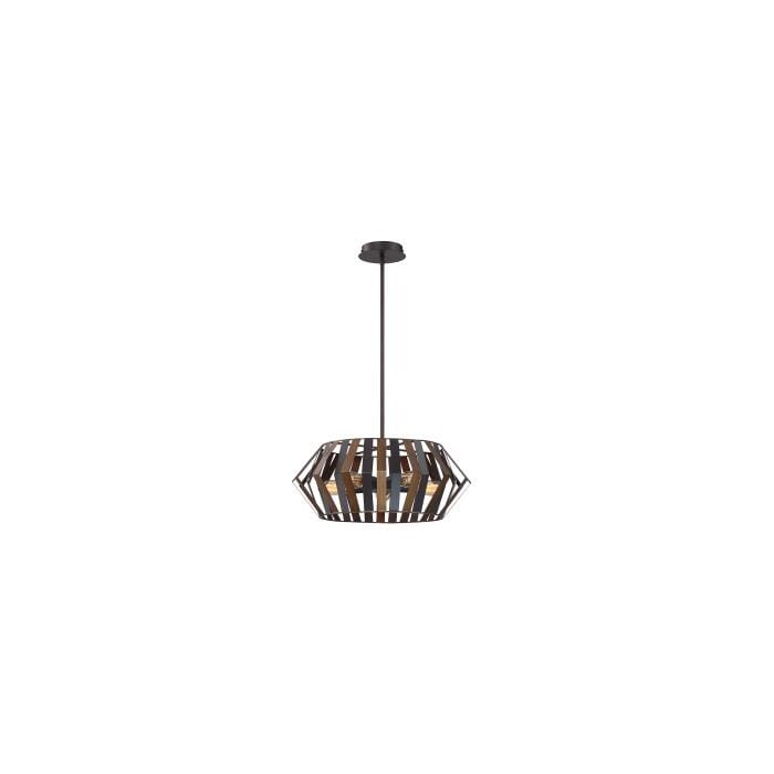 Bevelo 5-Light Chandelier in Wood With Bronze Bevelo 5-Light Chandelier in Wood With Bronze