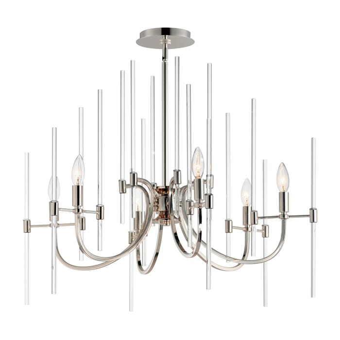Divine 6-Light Chandelier in Polished Nickel Divine 6-Light Chandelier in Polished Nickel