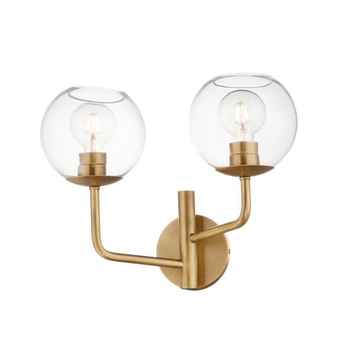 Maxim Branch 2-Light Bathroom Vanity Light in Natural Aged Brass Maxim Branch 2-Light Bathroom Vanity Light in Natural Aged Brass