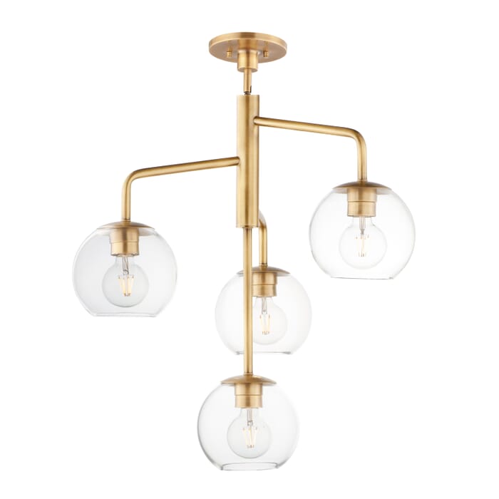 Maxim Branch 4-Light Pendant Light in Natural Aged Brass Maxim Branch 4-Light Pendant Light in Natural Aged Brass