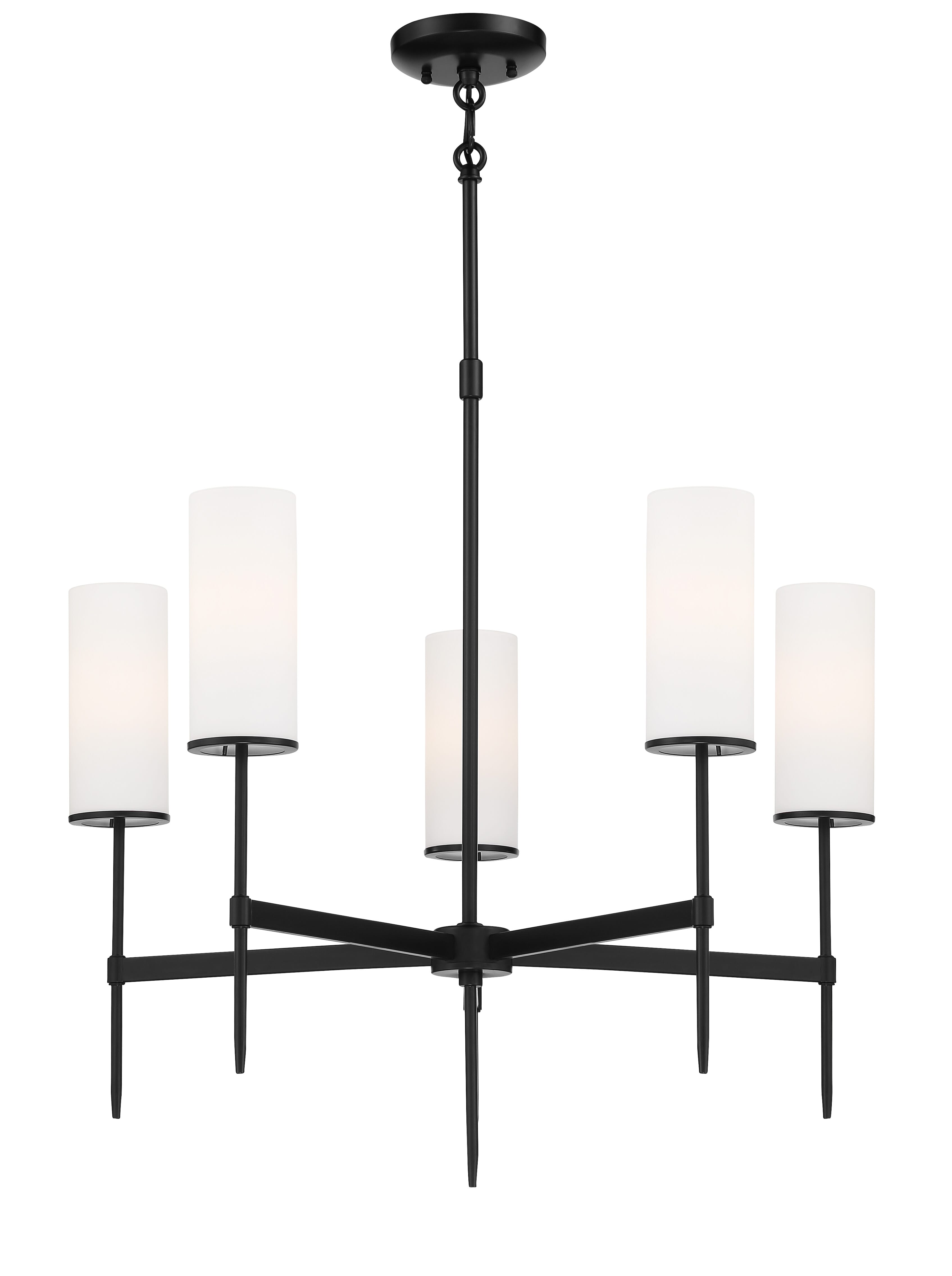 5-Light Transitional Chandelier in Coal