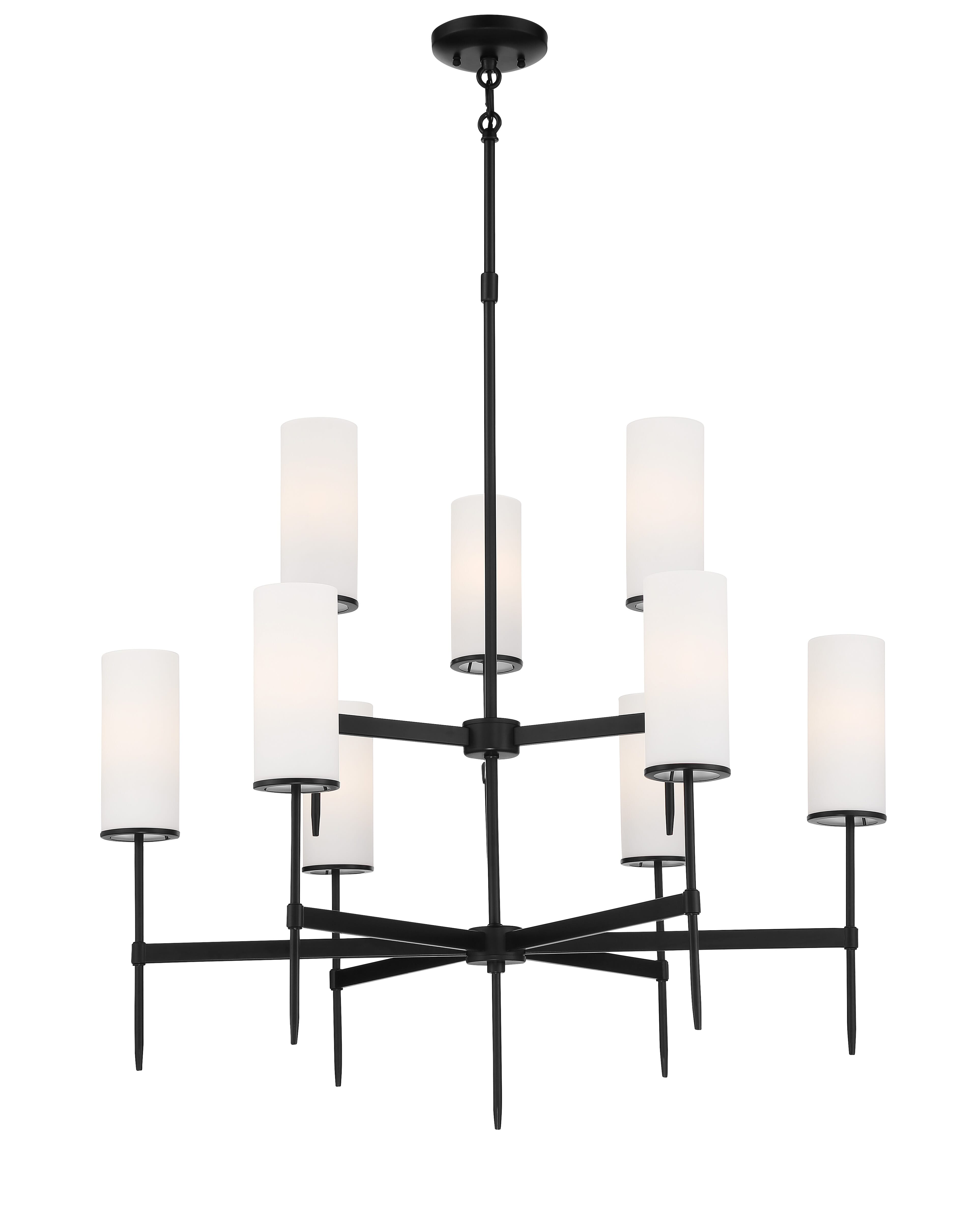 9-Light Transitional Chandelier in Coal