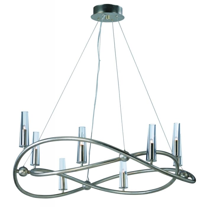 Maxim Lighting Entwine 8-Light 8-Light Single-Tier Chandelier in Golden Silver Maxim Lighting Entwine 8-Light 8-Light Single-Tier Chandelier in Golden Silver