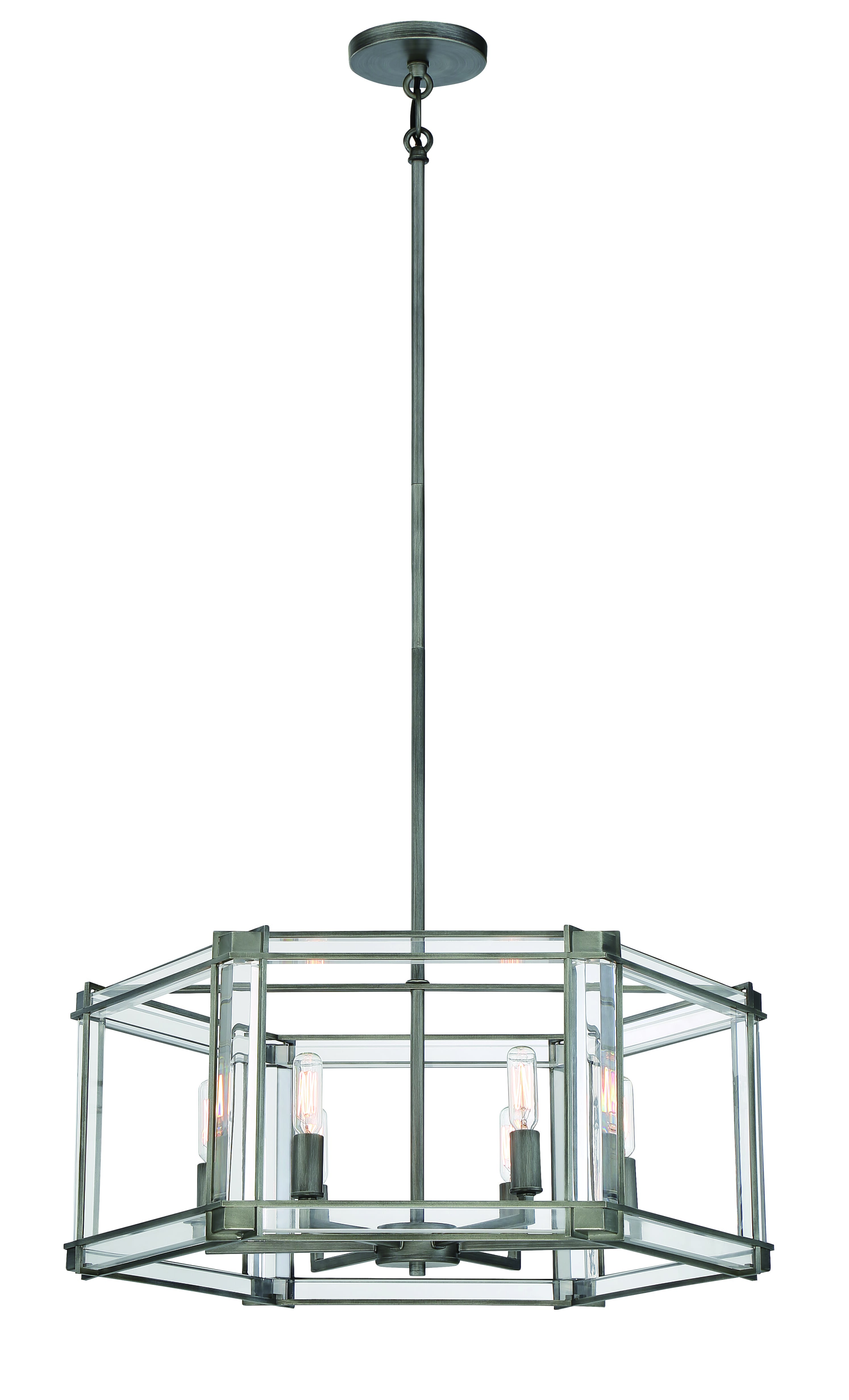 6-Light Pendant Light in Painted Antique Nickel