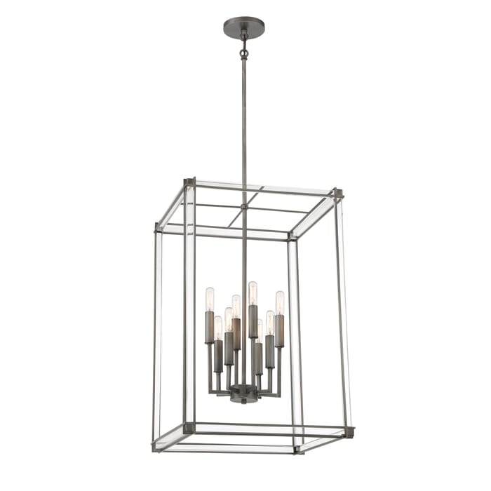 Minka Lavery Langen Square 8-Light Pendant Light in Painted Antique Nickel Minka Lavery Langen Square 8-Light Pendant Light in Painted Antique Nickel