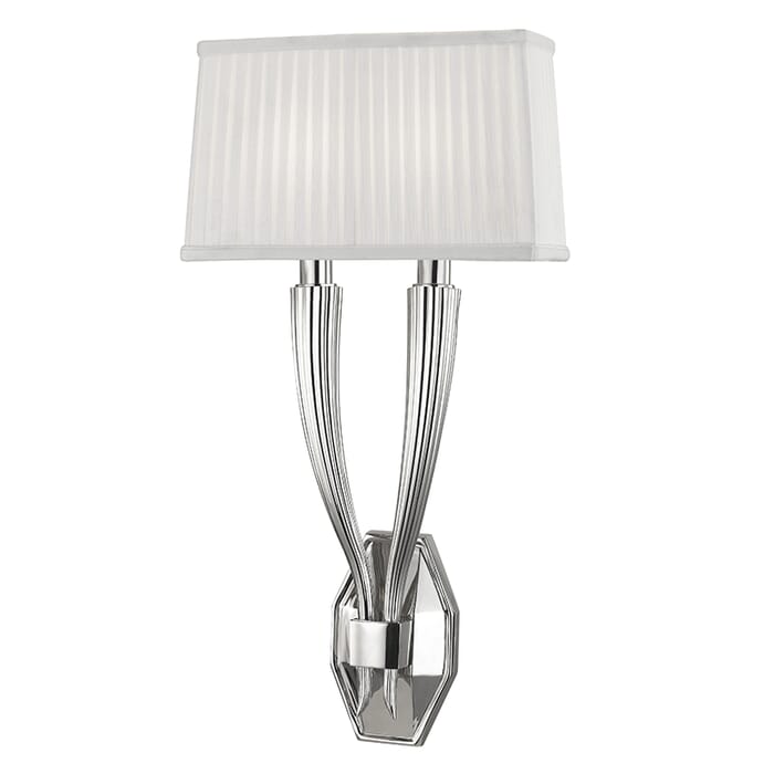 Hudson Valley Erie 2-Light 21" Wall Sconce in Polished Nickel Hudson Valley Erie 2-Light 21" Wall Sconce in Polished Nickel