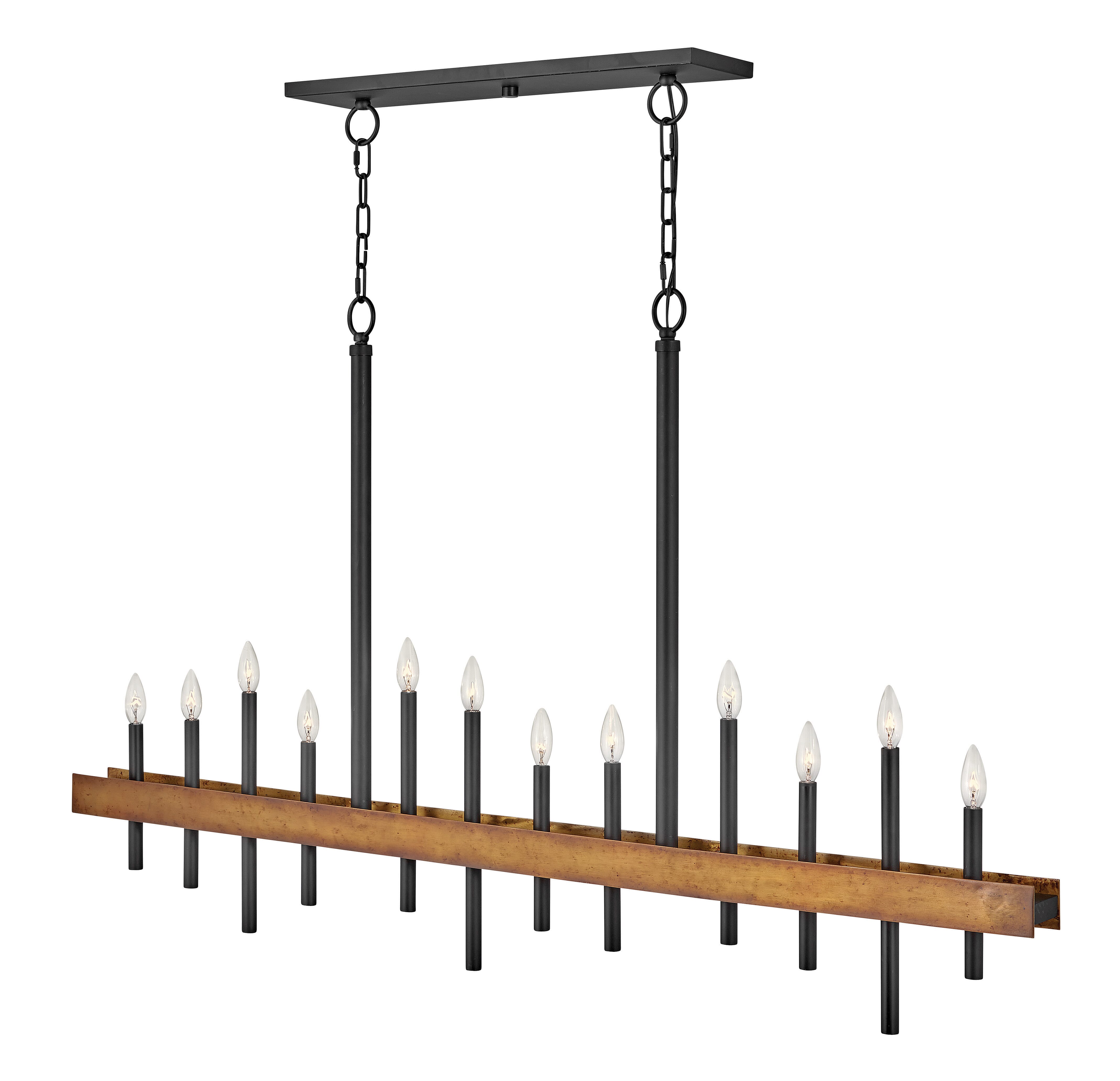 Weathered Brass LED Chandelier from the Wells Collection