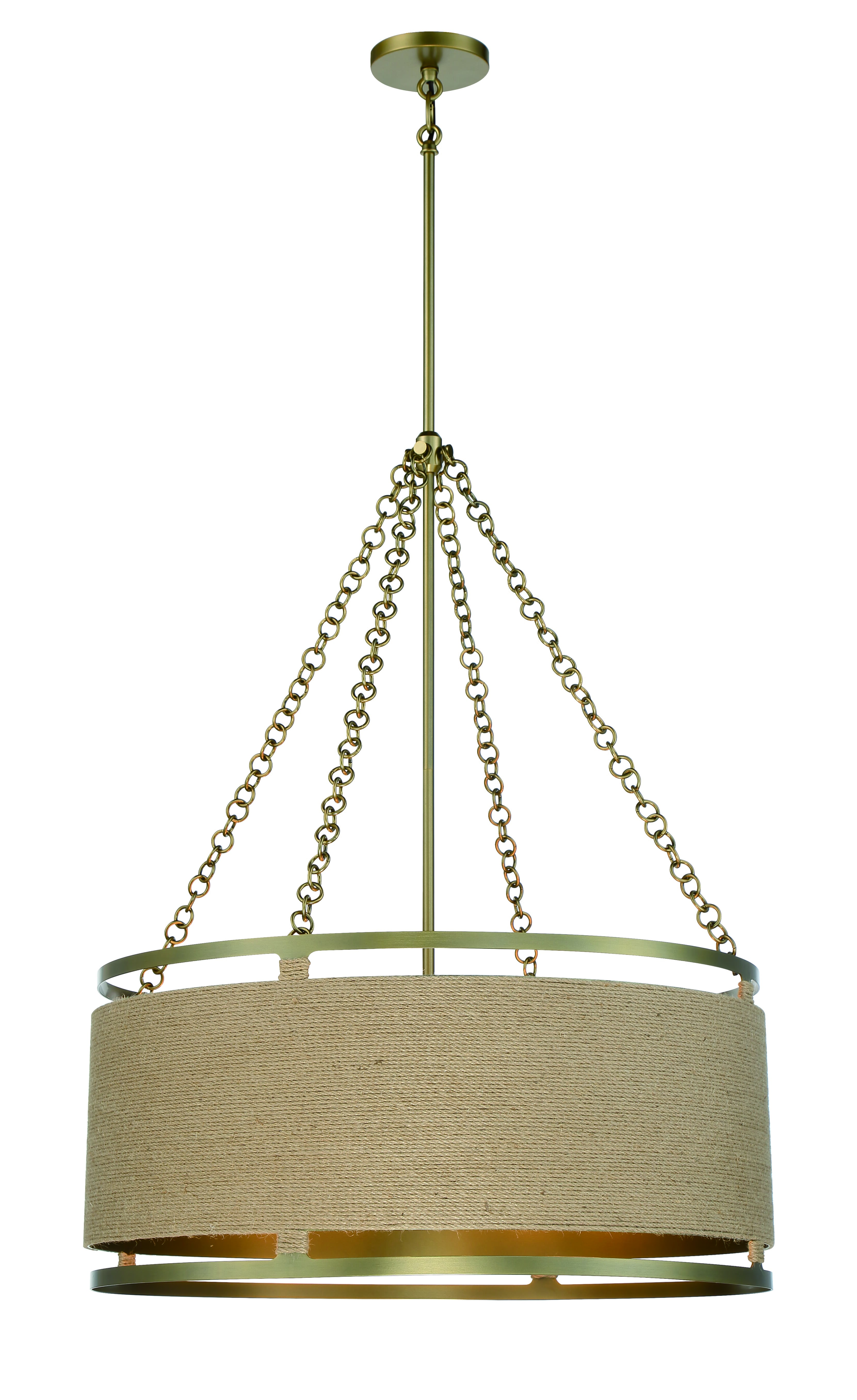 6-Light Pendant Light in Soft Brass