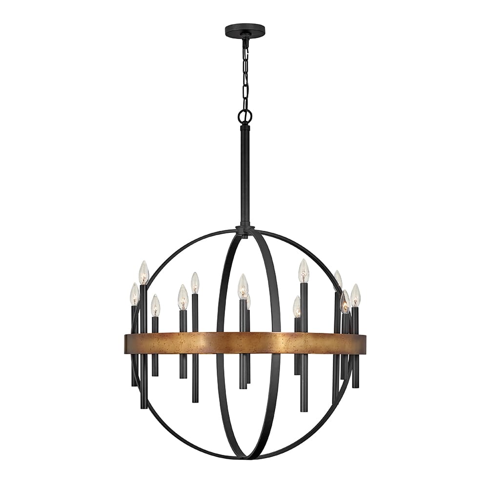 Weathered Brass LED Chandelier from the Wells Collection