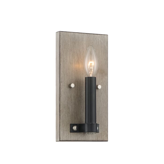Minka Lavery Rawson Ridge Wall Sconce in Aged Silverwood And Coal Minka Lavery Rawson Ridge Wall Sconce in Aged Silverwood And Coal