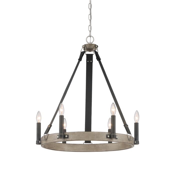 Minka Lavery Rawson Ridge 6-Light Chandelier in Aged Silverwood And Coal Minka Lavery Rawson Ridge 6-Light Chandelier in Aged Silverwood And Coal