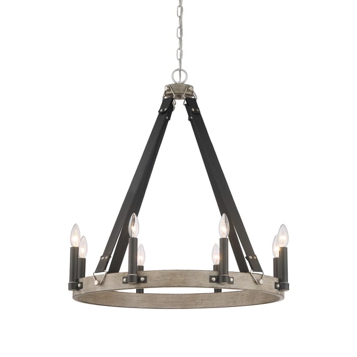 Minka Lavery Rawson Ridge 8-Light Chandelier in Aged Silverwood And Coal Minka Lavery Rawson Ridge 8-Light Chandelier in Aged Silverwood And Coal