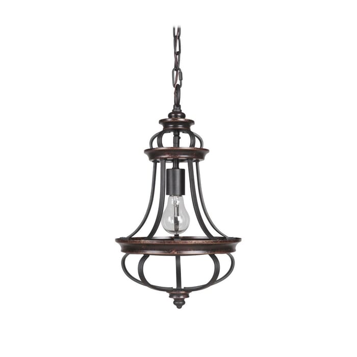 Craftmade Stafford 10" Mini Pendant in Aged Bronze with Textured Black Craftmade Stafford 10" Mini Pendant in Aged Bronze with Textured Black
