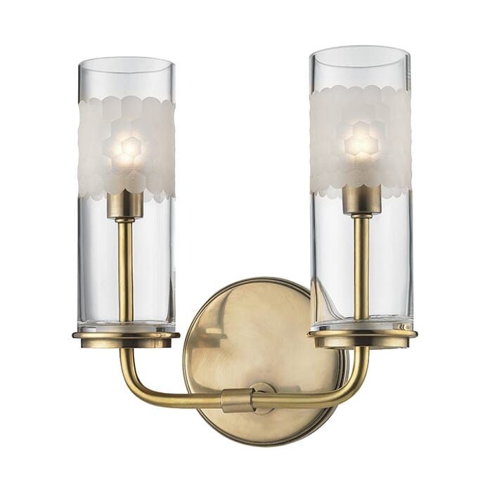 Hudson Valley Wentworth 2-Light 10" Wall Sconce in Aged Brass Hudson Valley Wentworth 2-Light 10" Wall Sconce in Aged Brass