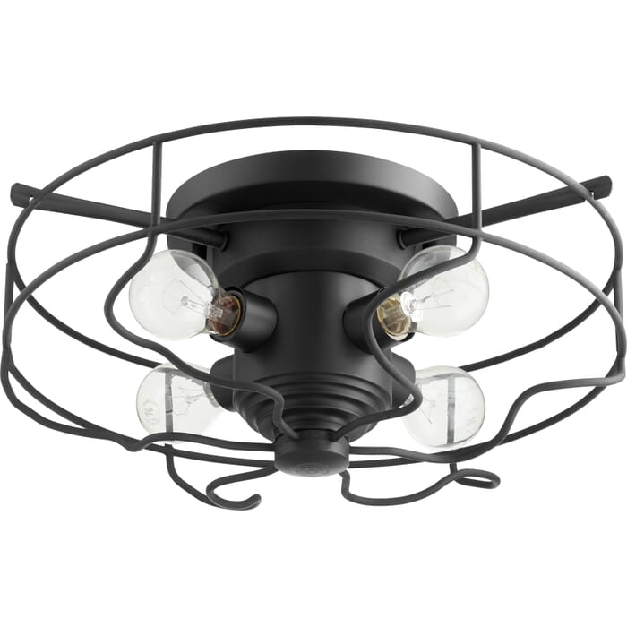 Quorum Vintage 4-Light 18" Flush Ceiling Light in Noir Quorum Vintage 4-Light 18" Flush Ceiling Light in Noir
