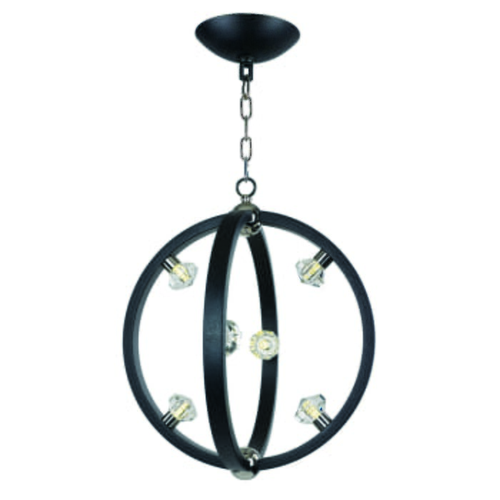 Maxim Lighting Equinox 18" LED Pendant in Textured Black / Polished Nickel Maxim Lighting Equinox 18" LED Pendant in Textured Black / Polished Nickel