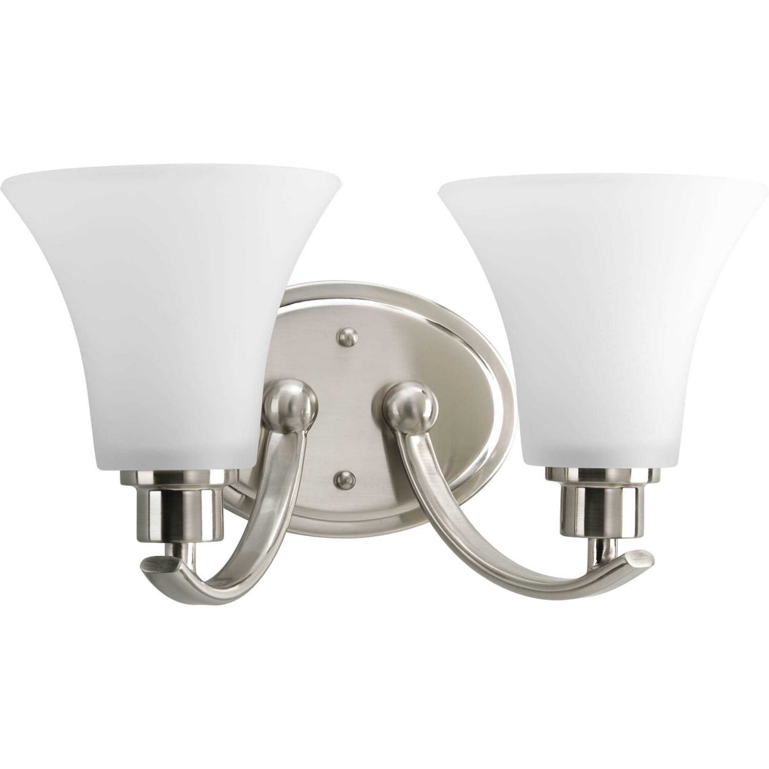 Brushed Nickel Two Light Bath Bracket from the Joy Collection