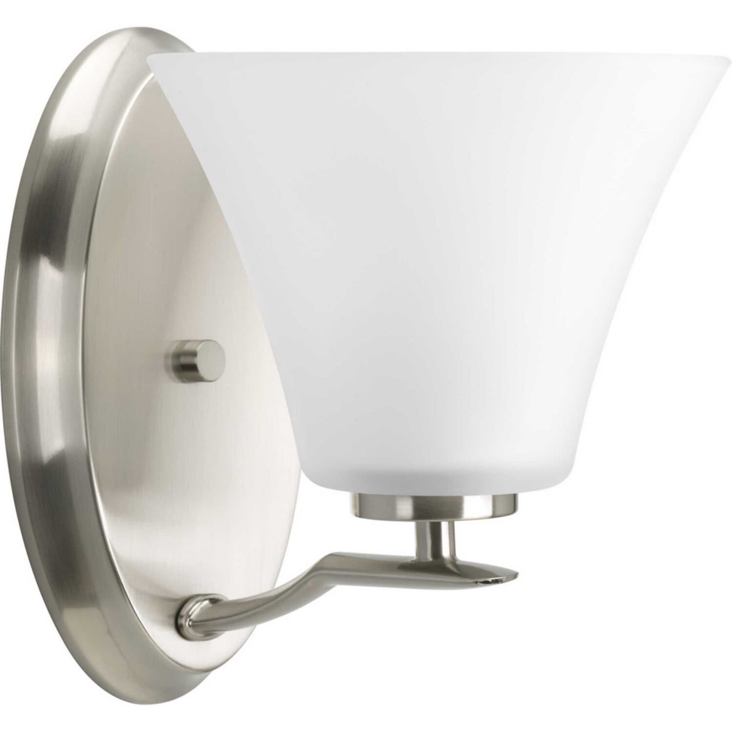 Brushed Nickel One Light Bath Bracket from the Bravo Collection