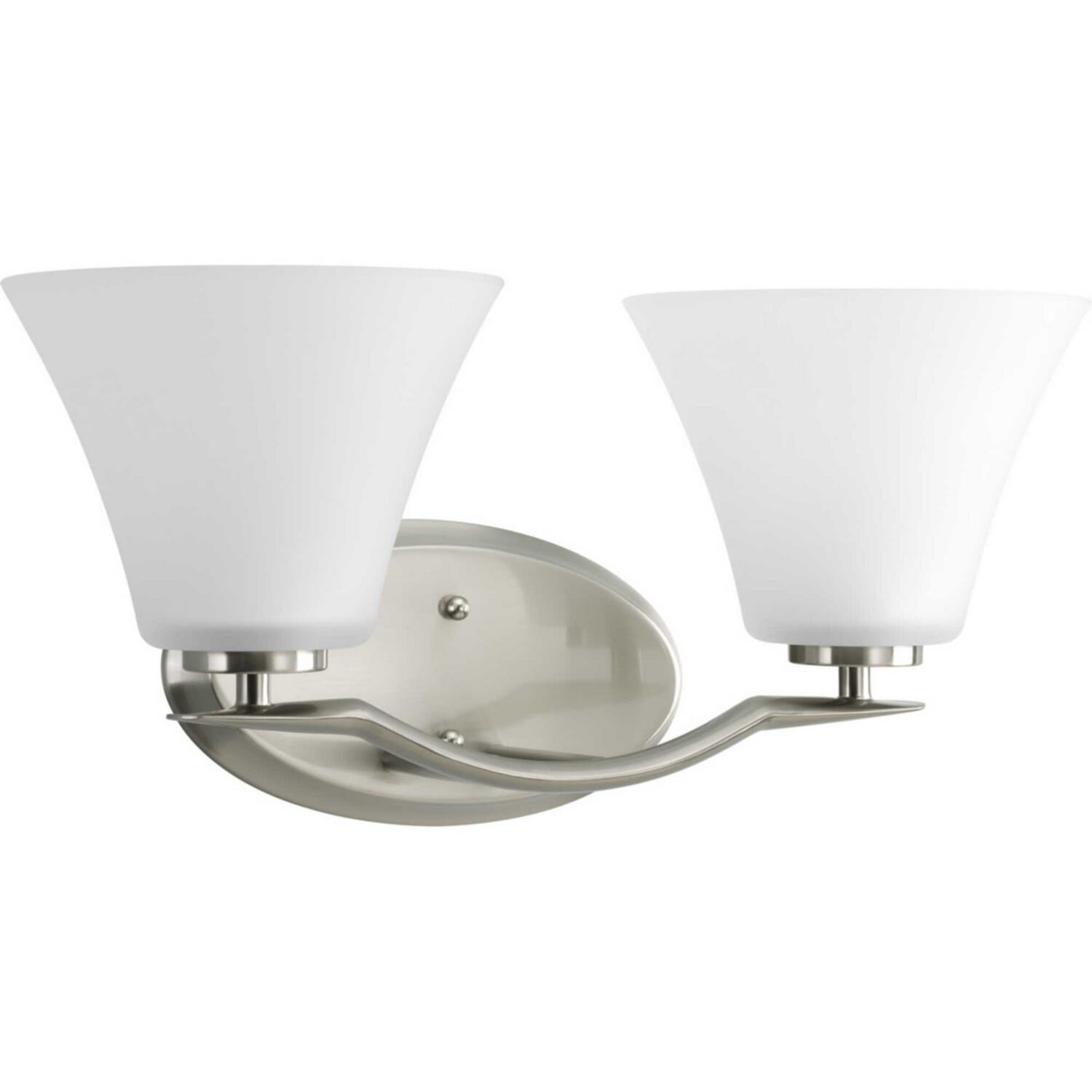 Brushed Nickel Two Light Bath Bracket from the Bravo Collection