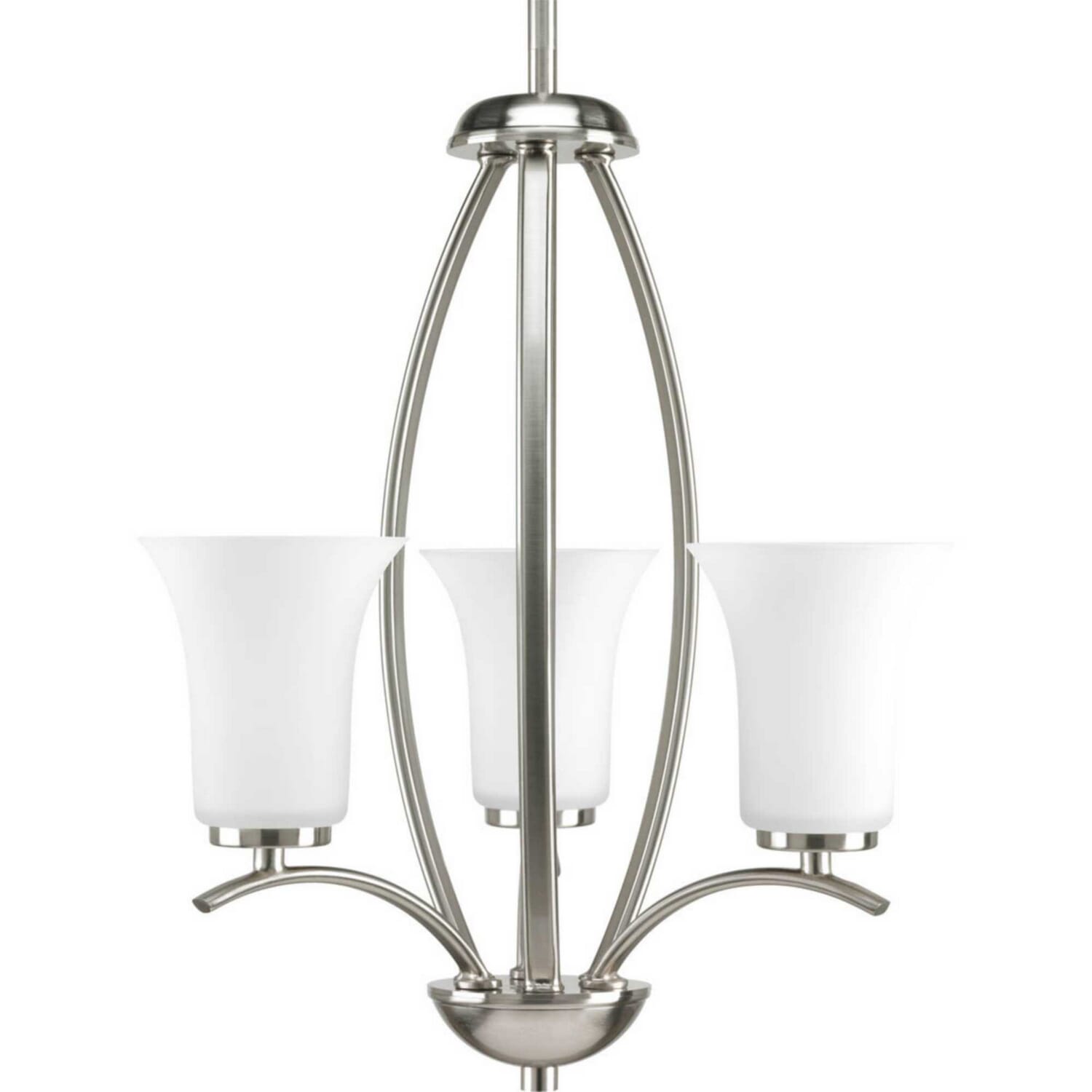 Brushed Nickel Three Light Foyer Pendant from the Joy Collection