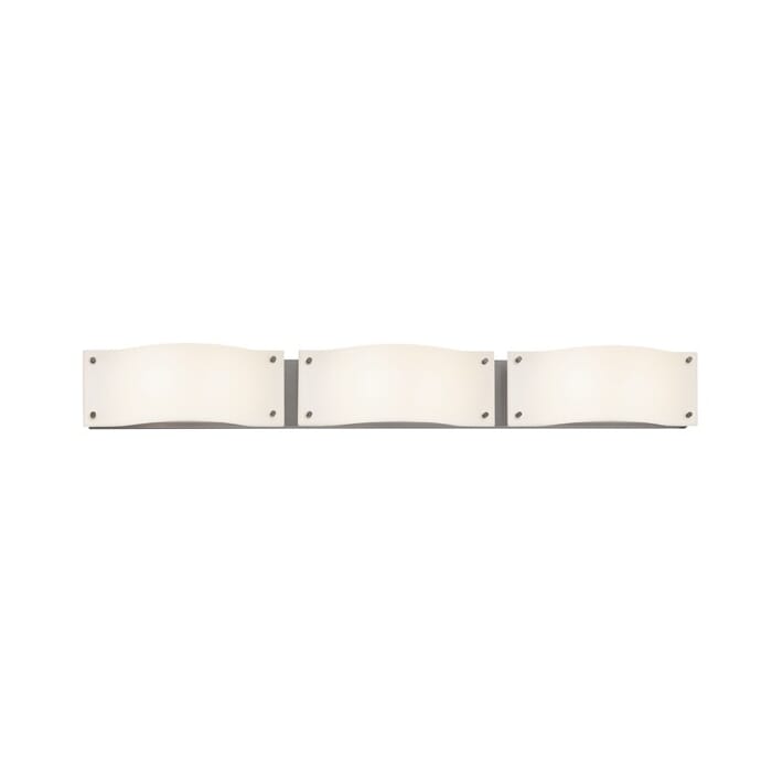 Sonneman Oceana LED 44" 3-Light Bathroom Vanity Light in Satin Nickel Sonneman Oceana LED 44" 3-Light Bathroom Vanity Light in Satin Nickel